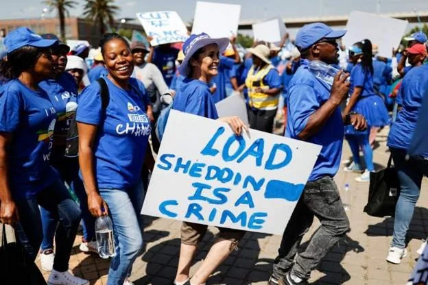 South Africa opposition holds protest over power cuts
