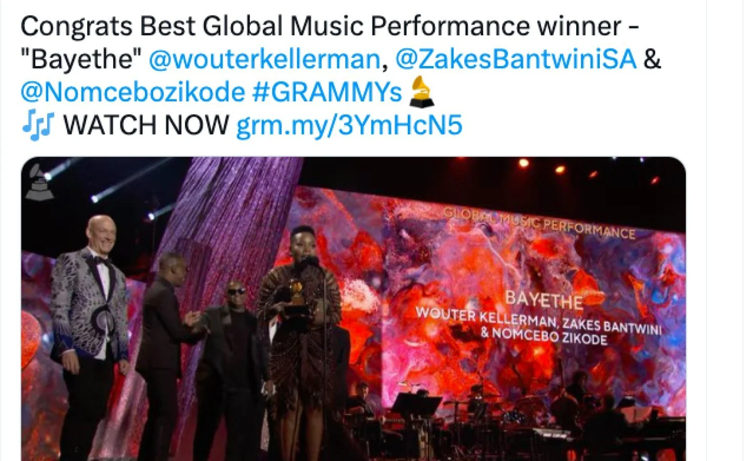 South African Artists Bag Grammy Award  
