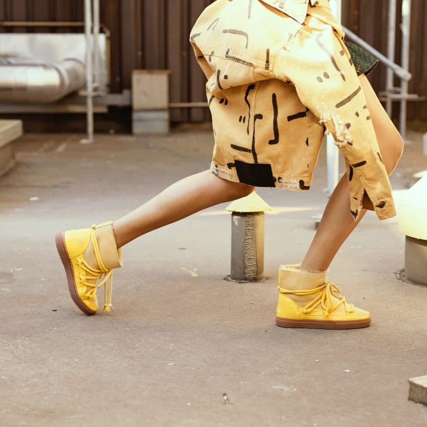 yellow sneaker boots