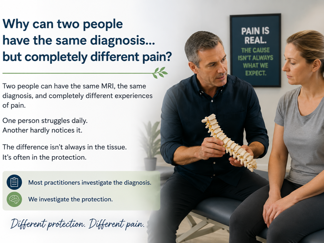 Why can two people have the same diagnosis, but completely different pain?