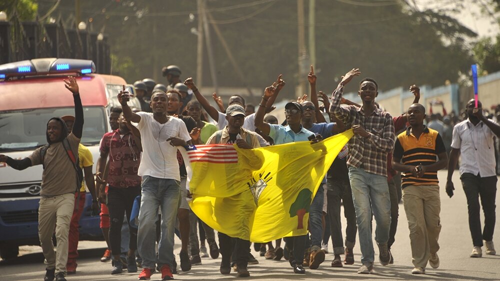 Thousands protest against President Weah in Liberia