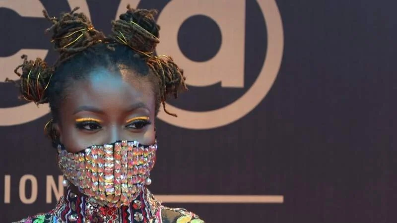 Nigerian celebs sport ‘blinged-up’ face masks at awards ceremony 