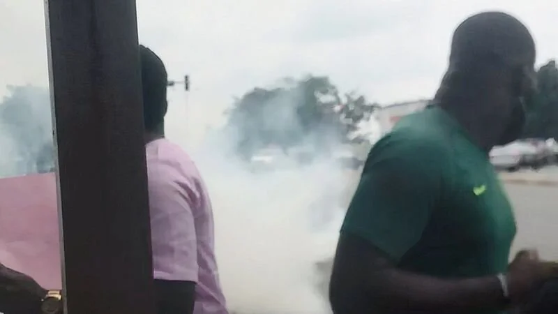 Nigerian police fire tear gas at #EndSars protests against brutality