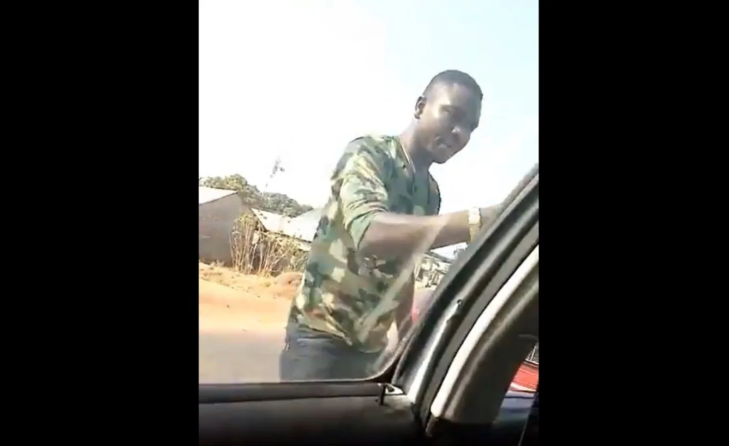 Nigerian Soldier Filmed Assaulting Driver Who Overtook His Car