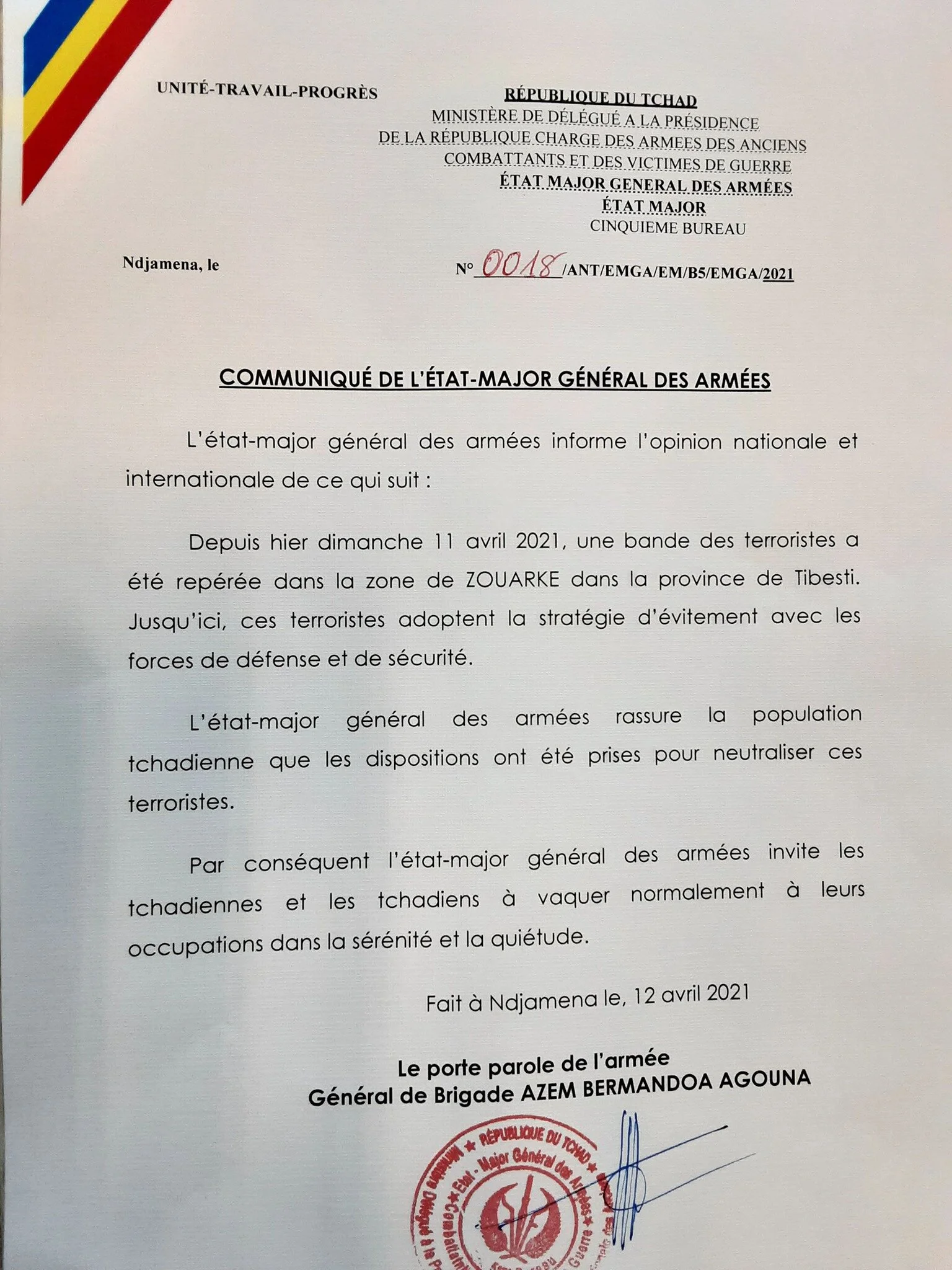 Chad says rebels attacked near border on election day 