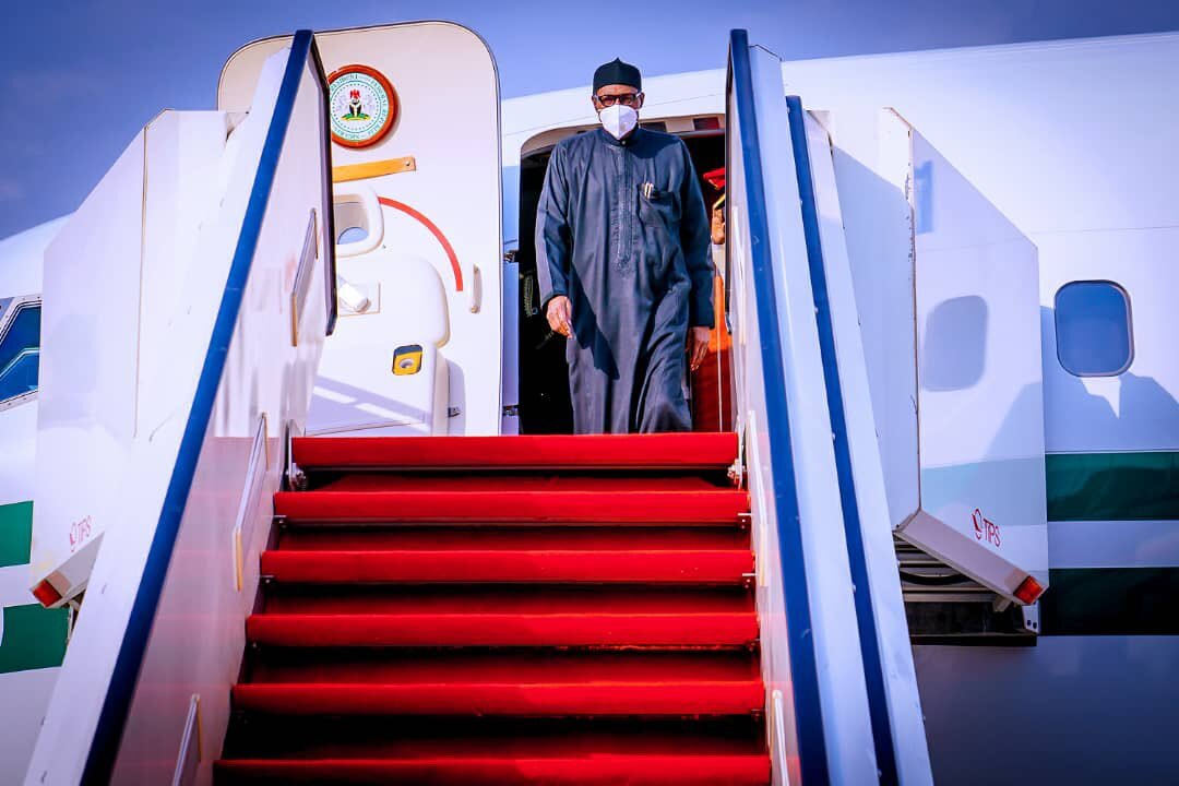 Nigeria’s president returns from UK medical trip