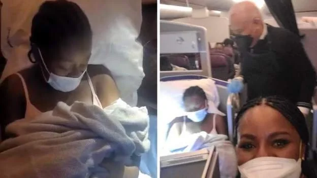 'Shock and applause' as woman gives birth on plane 