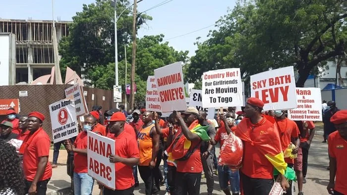 Ghanaians protest against controversial e-tax bill 
