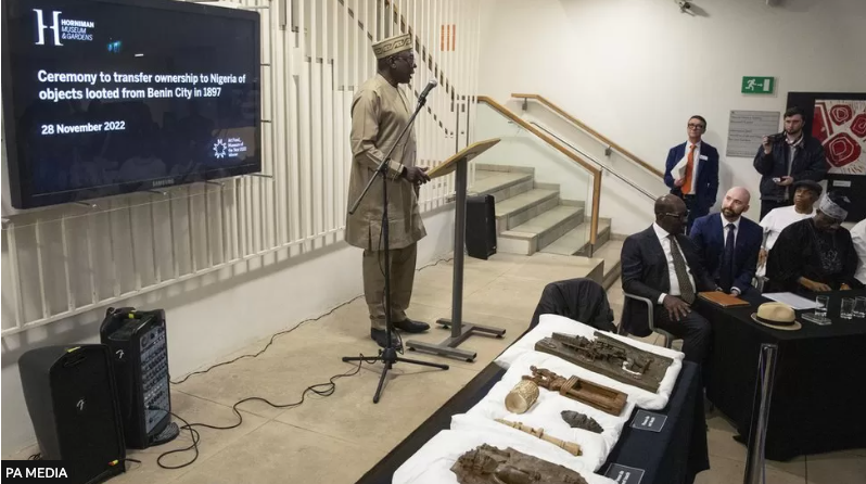 Benin Bronzes: Nigeria hails 'great day' as London museum signs over looted objects