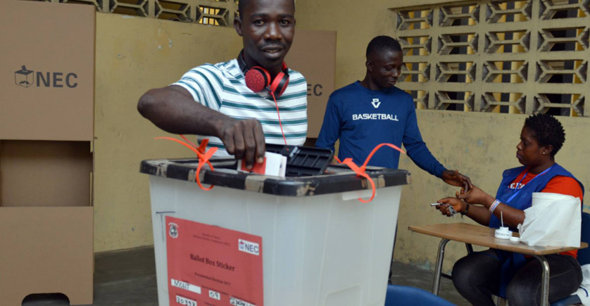 Liberian youth rally for peaceful polls