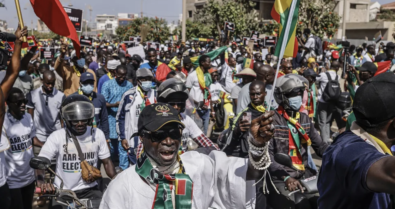 Senegal election: Opposition supporters march in Dakar calling for swift vote