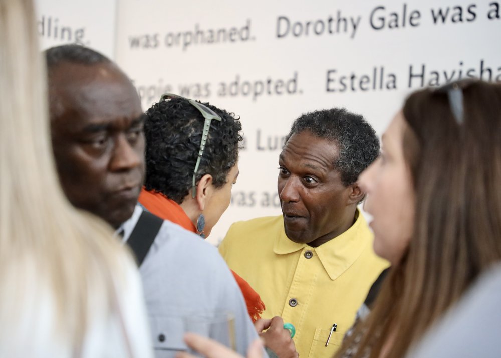 L to R Author  Alex Wheatle talking to Director of strategy and integration for Central and North West London NHS Foundation Trust, Meera Mistry 