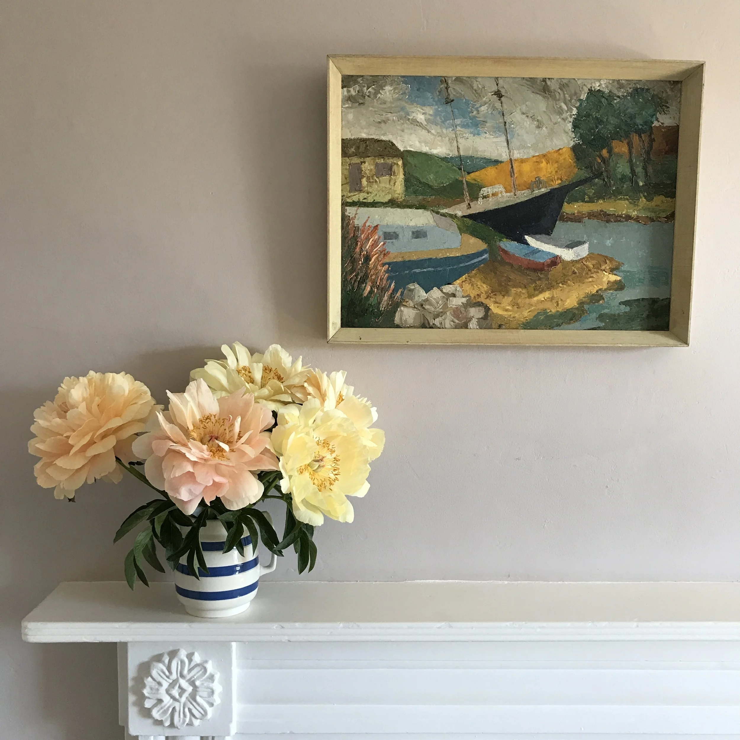 Impasto oil of St Germans Quay in Cornwall