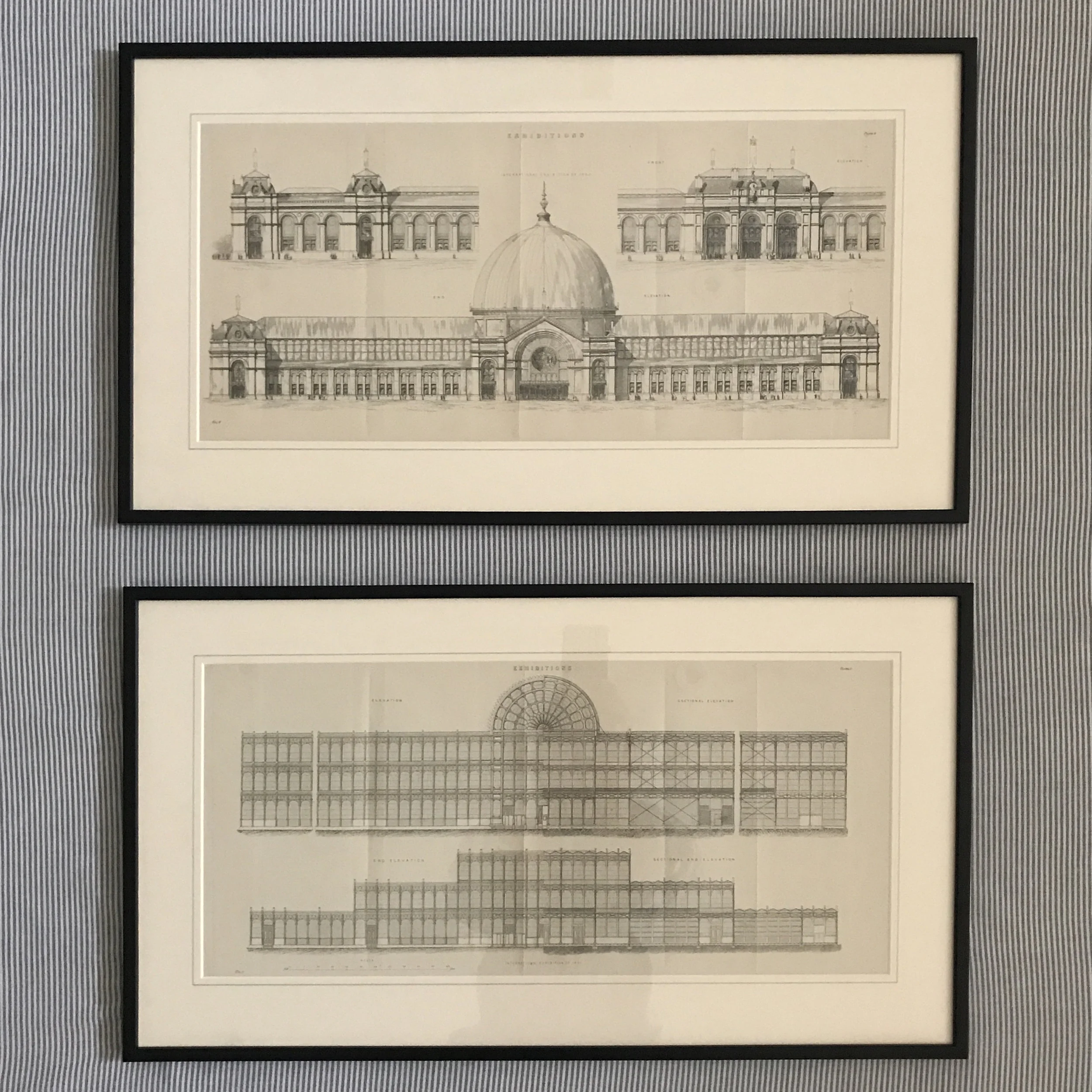 Two framed architectural plates