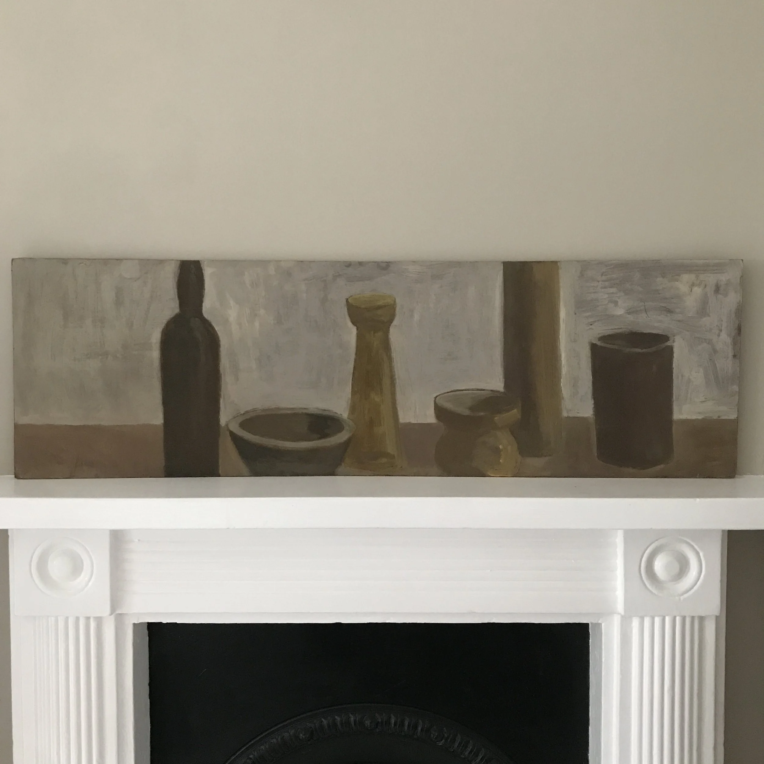 Long bottle still life painting