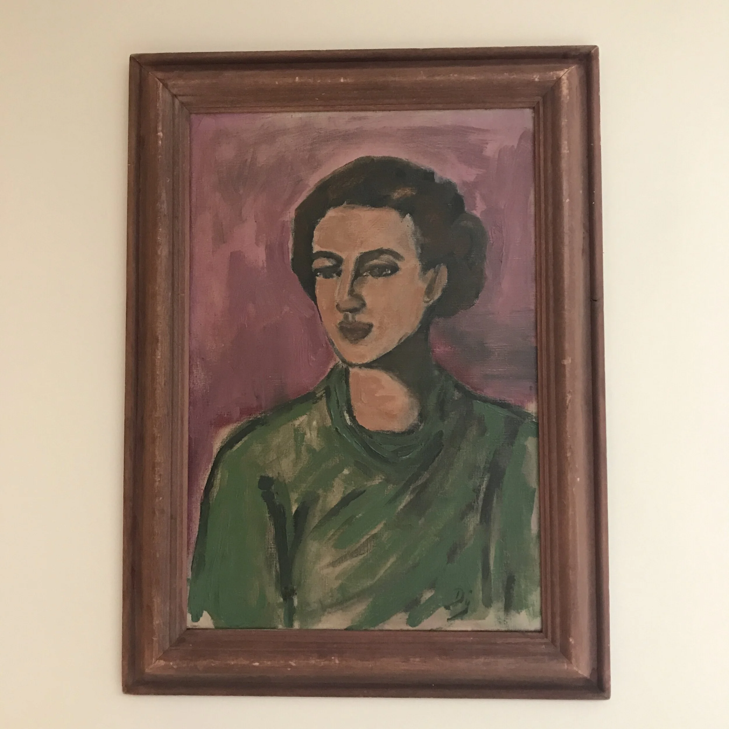Mid century portrait painting