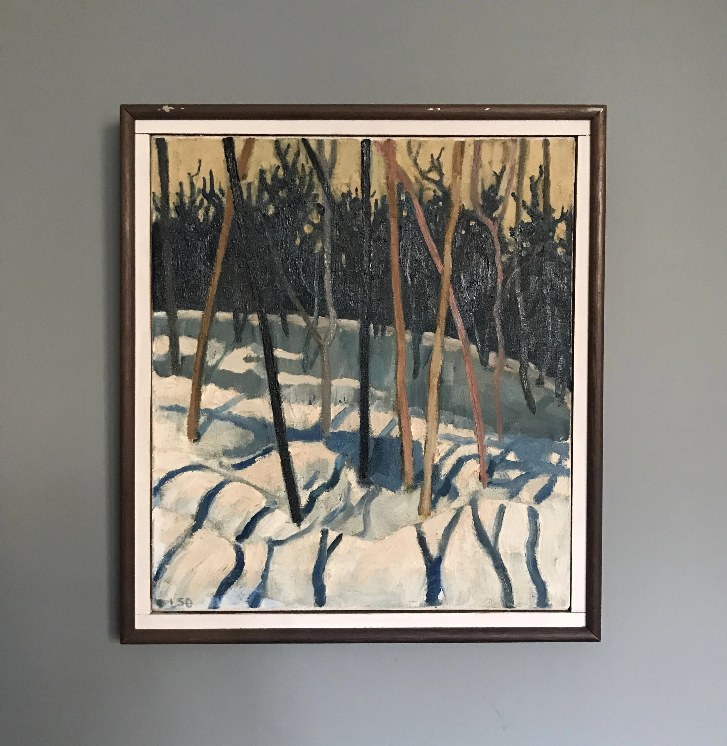 Mid century tree painting
