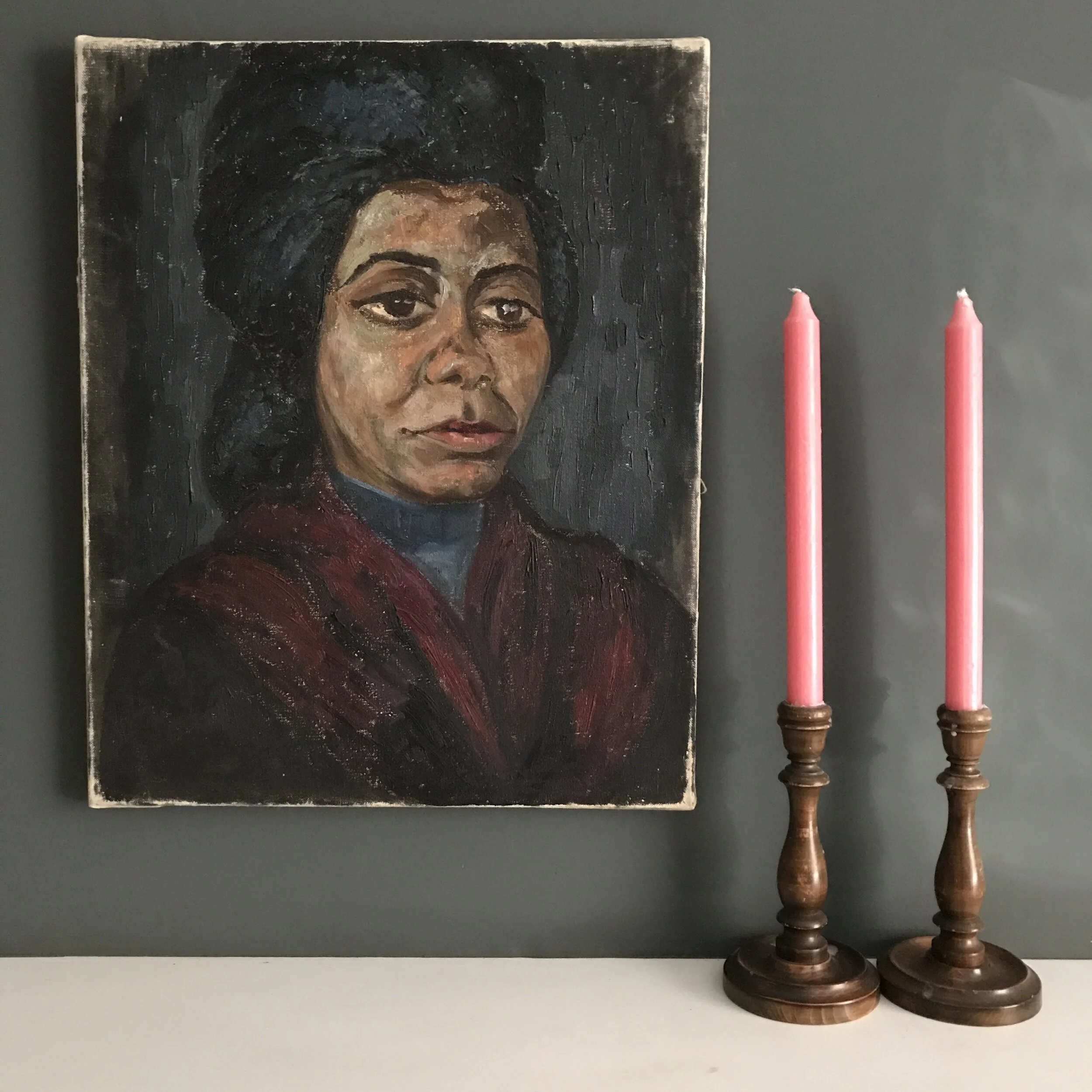 Portrait of a lady on canvas