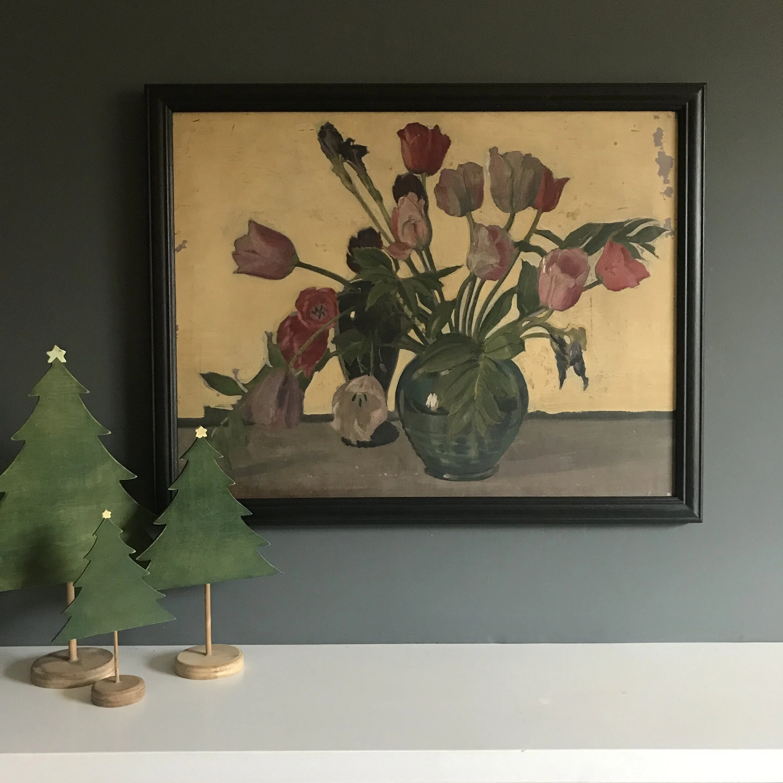 Wilting tulips and irises