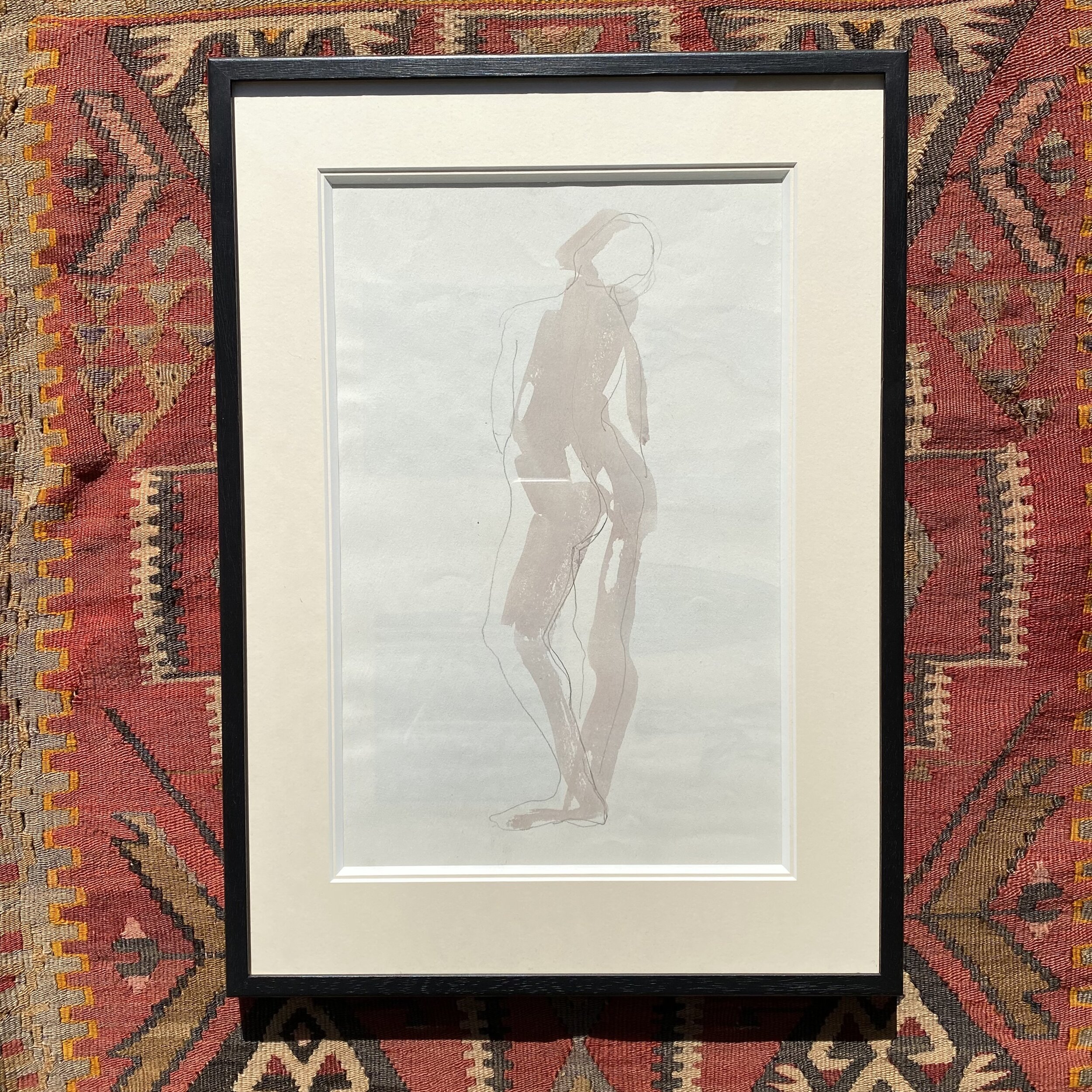 Drawing and watercolour nude