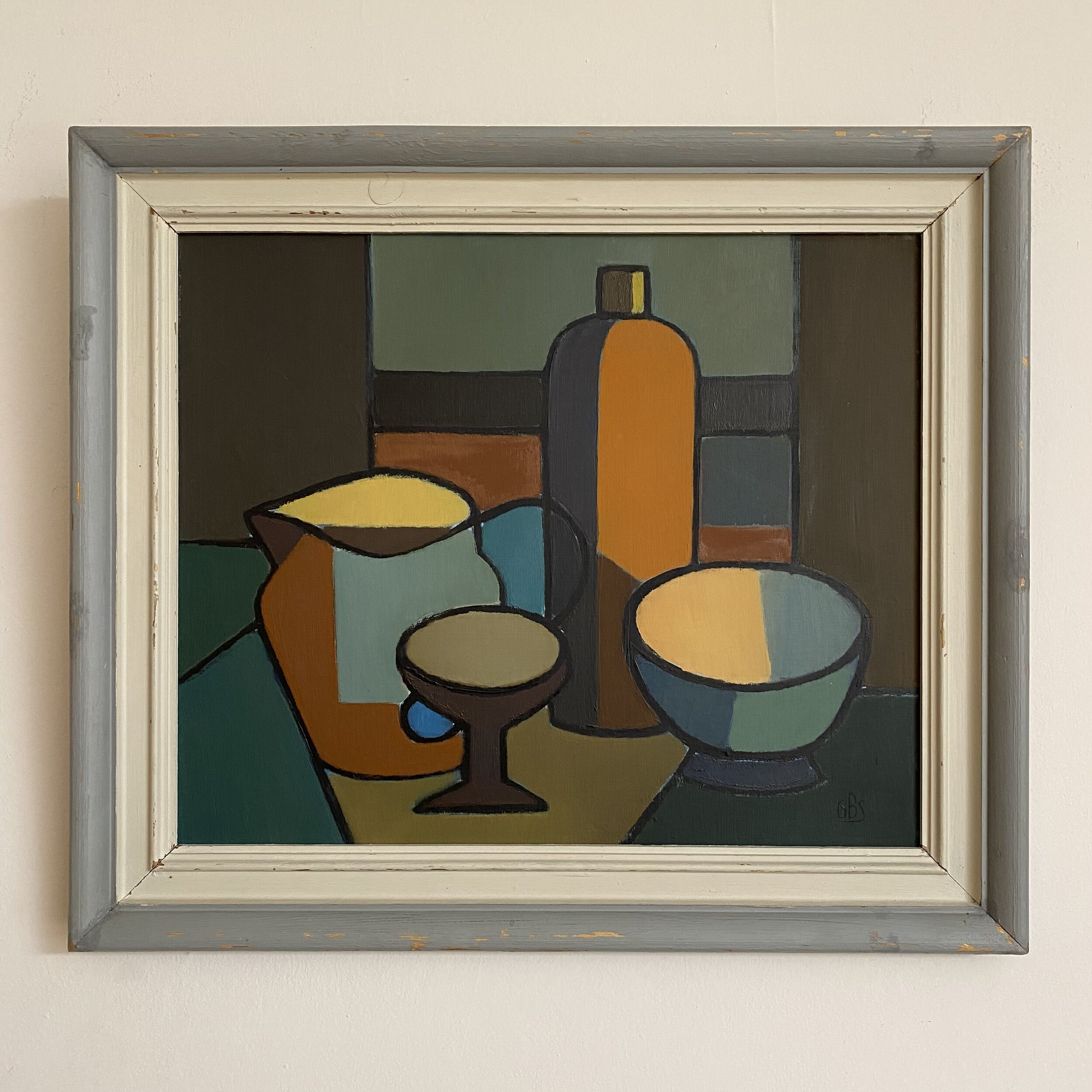 Abstract bottle still life