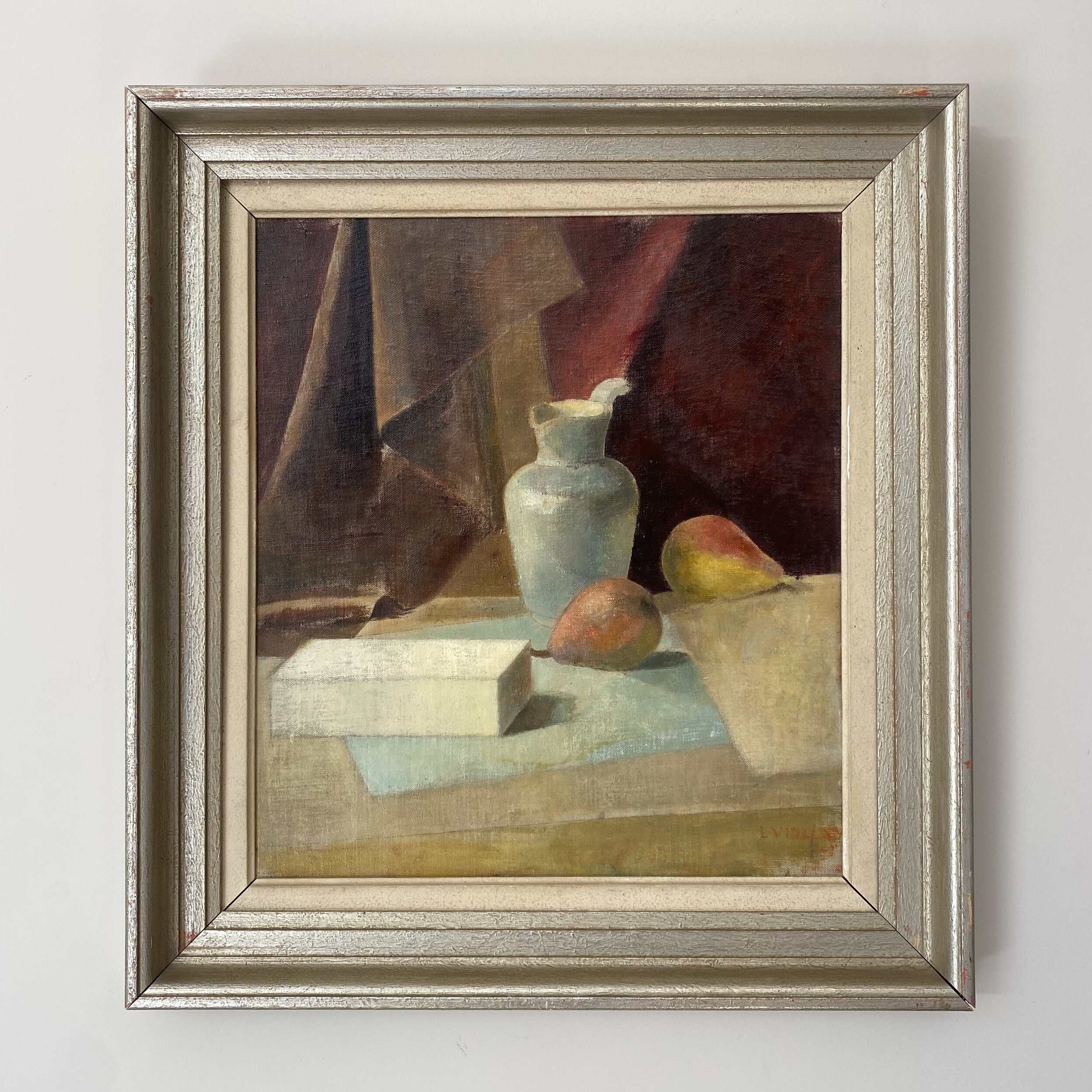 Pears and vase still life