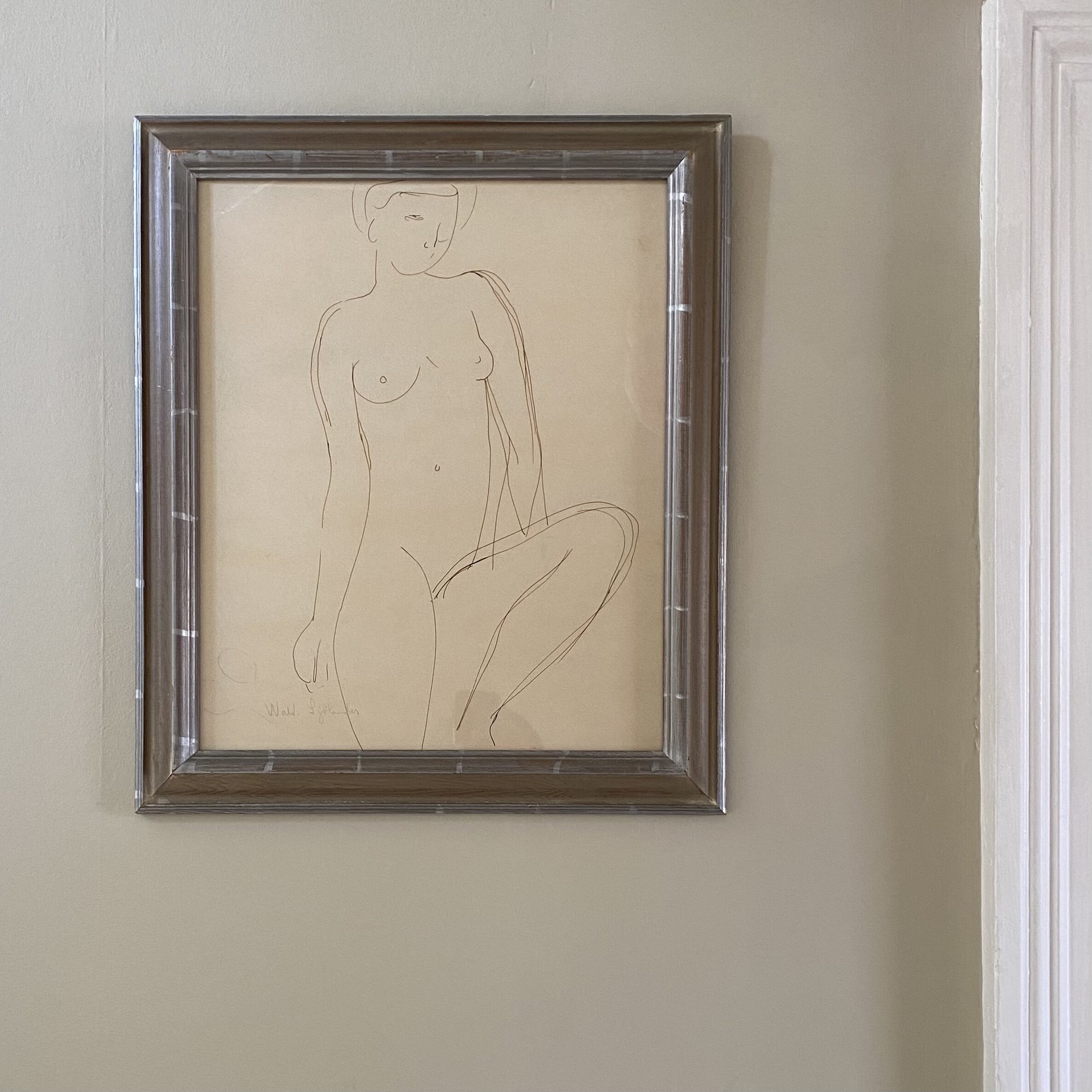 Nude pen and ink drawing