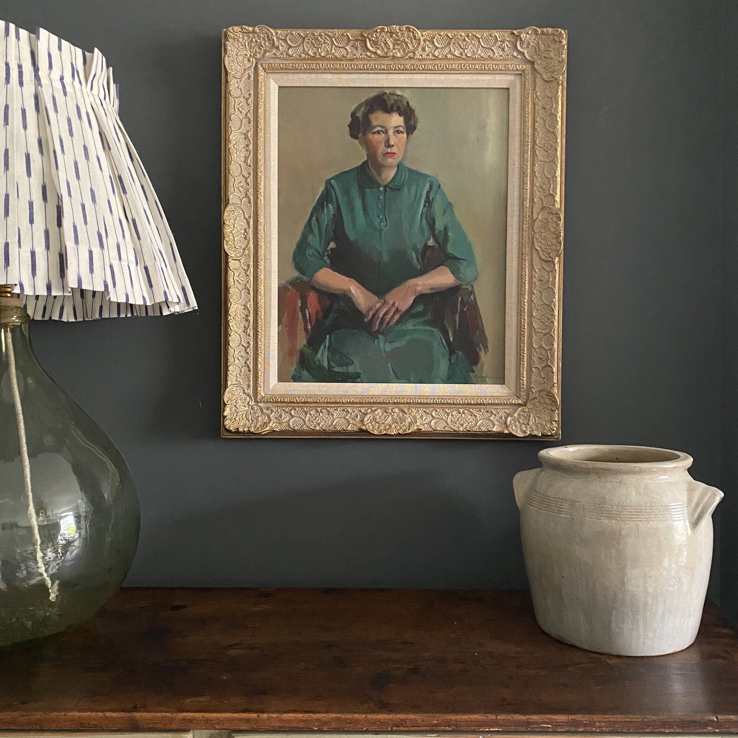 Lady in a green dress