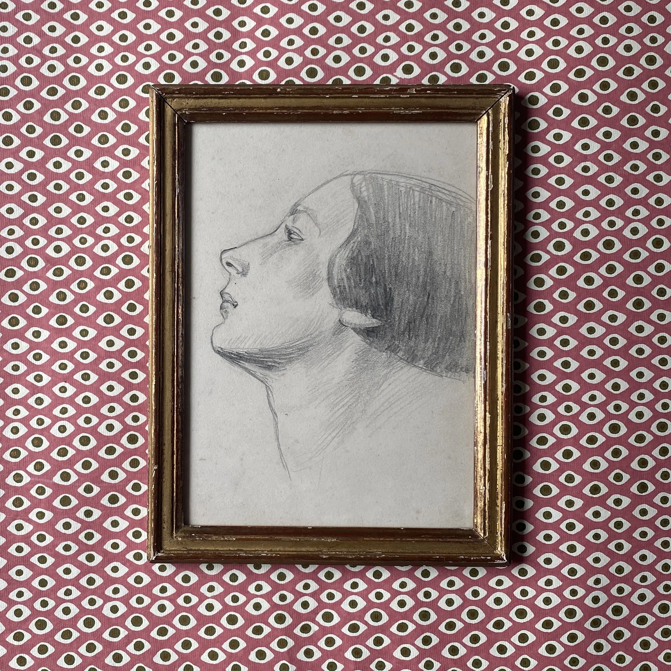 French pencil portrait