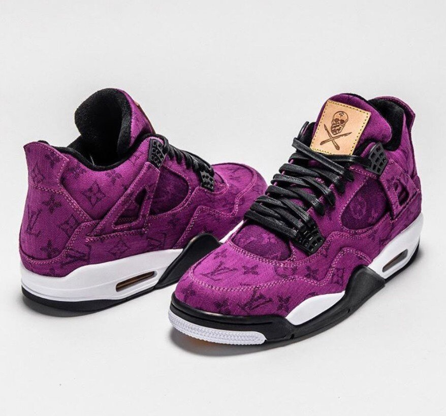 Custom Louis Vuitton x Air Jordan 4 by the Shoe Surgeon “purple Denim” is  now accessible from size 38-45.