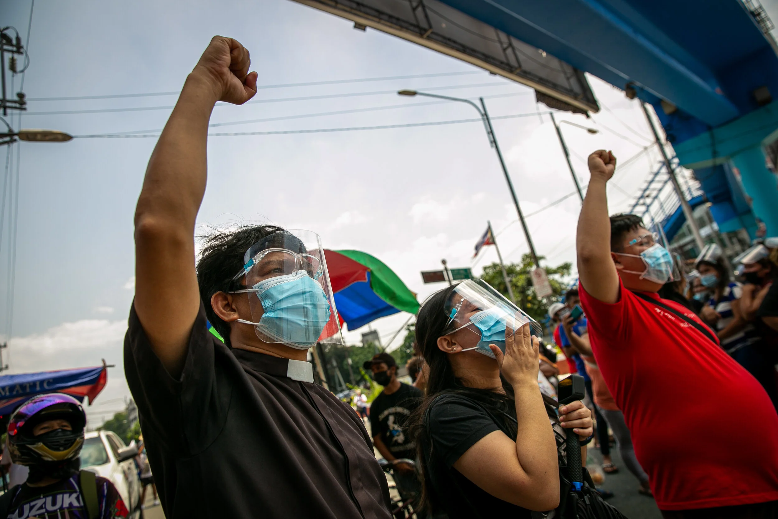 Father Christopher Ablon joins a protest rally during the celebration of Labor Day on May 1. Despite the red-tagging and threats to his life, the priest said he will continue to work for human rights, justice, and peace. The priest’s brother, Bishop Antonio Ablon, was forced to leave his diocese in Mindanao because of death threats. The military accused the prelate of being a member of the New People’s Army. Bishop Ablon is now in Germany where he was given political asylum.