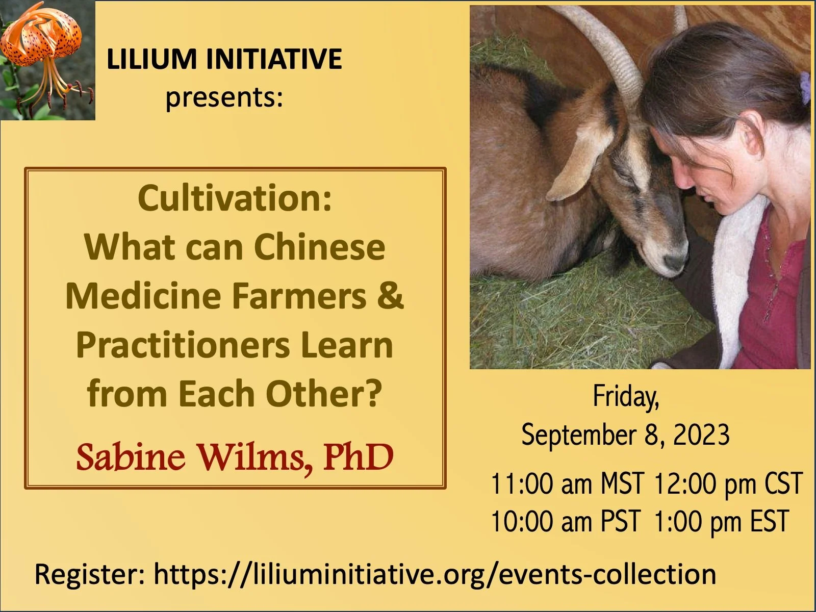 “Cultivation: What can Chinese Medicine Farmers and Practitioners Learn from Each Other?" with Sabine Wilms, Ph.D.