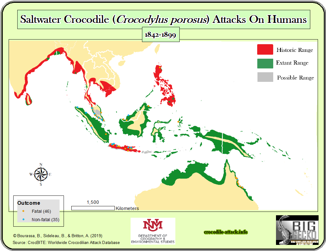 saltwater crocodile habitat map