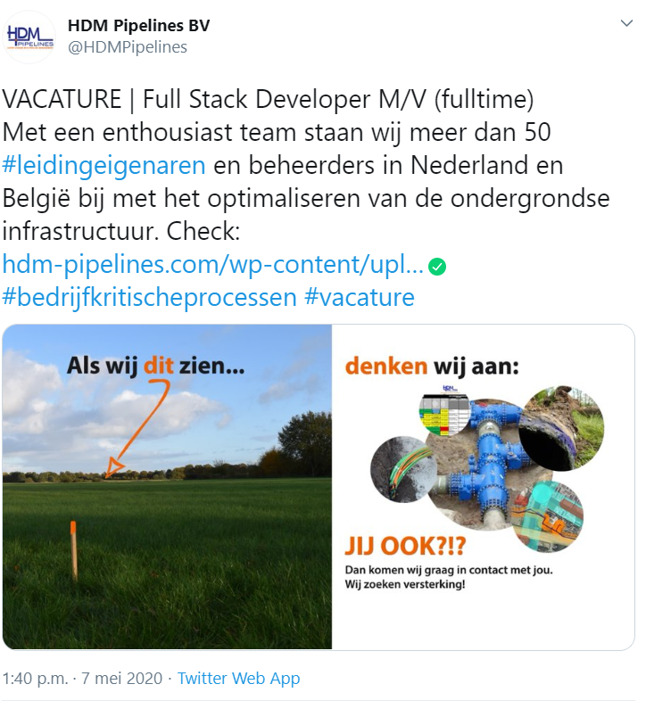 pipelinesvacature - sociale media