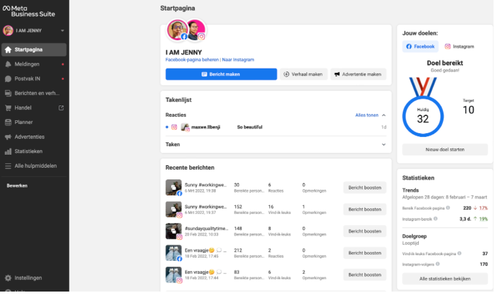 Meta Business Suite - Jenny I Am