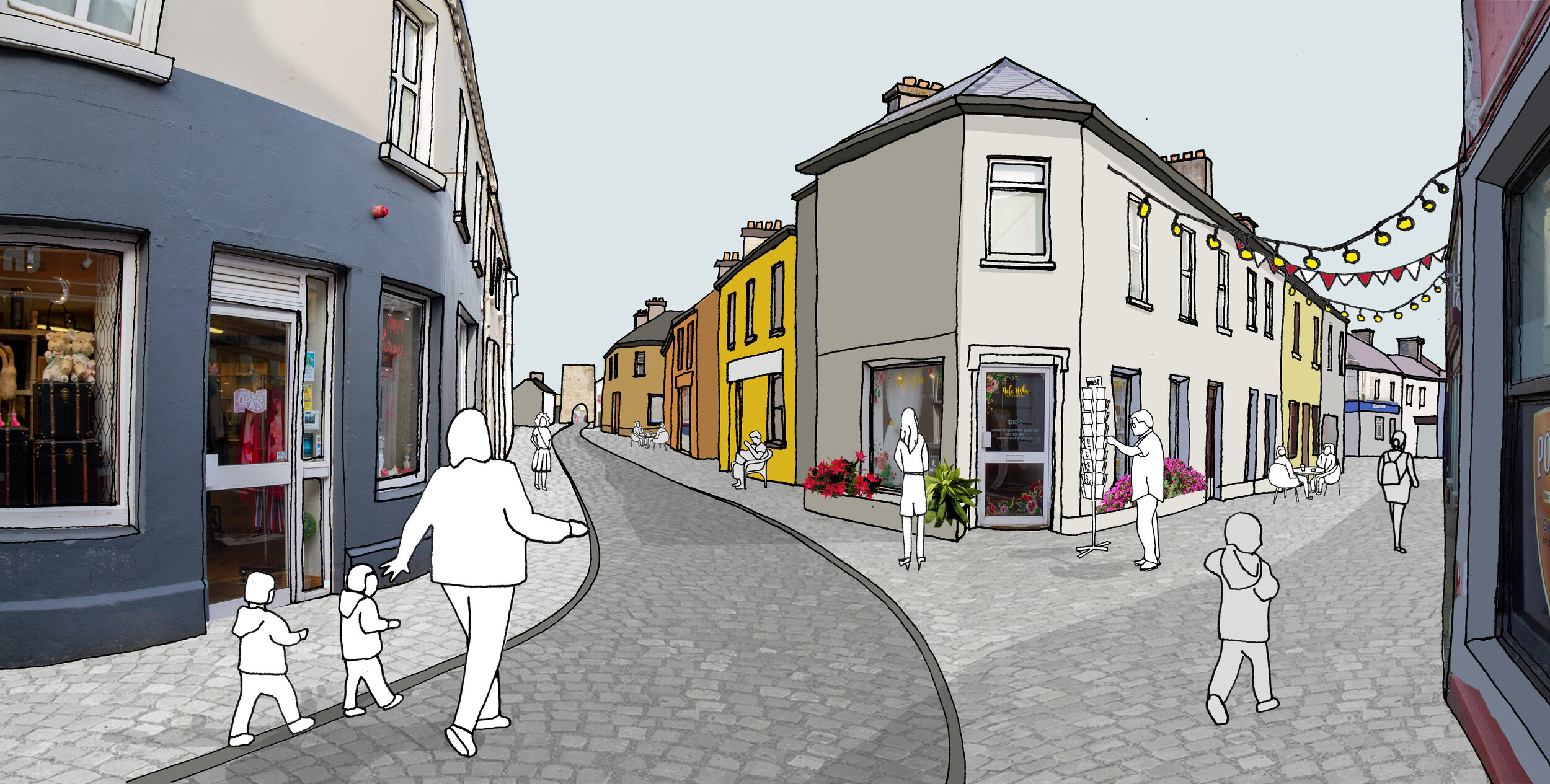 A community led public space masterplan for this historic Irish town. This vision creates a framework for future developments to connect with the historic Futureproofing Athenry and making it a better place for all ages and residents and Reimagine Athenry studio dmau