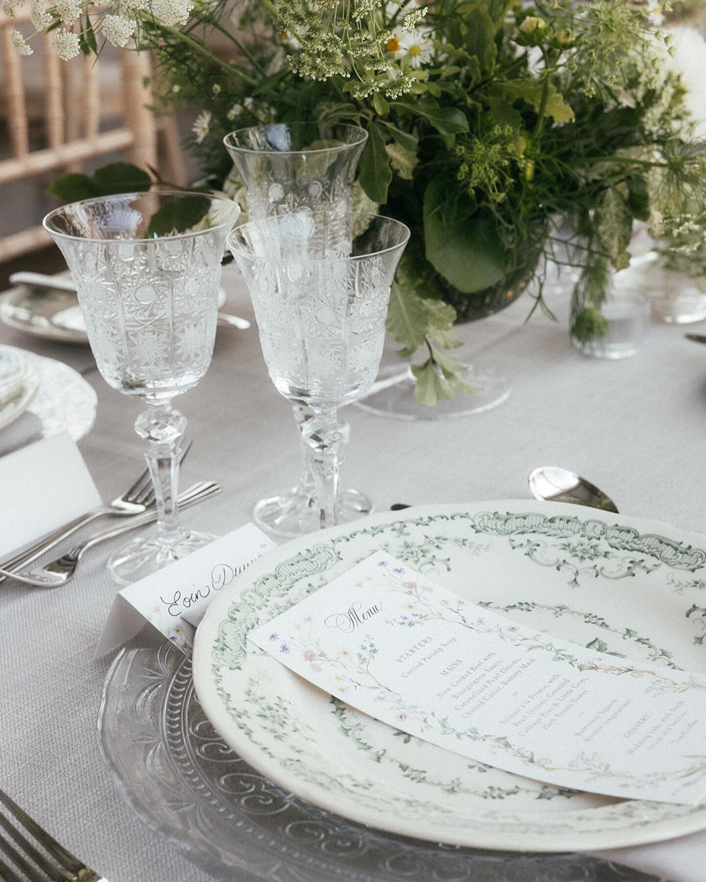 We sourced this bespoke tablescape via our wonderful UK supplier &amp; to say it added warmth &amp; decadence to these long banquet tables, is an understatement. Beautifully complimented by delicately floral blooms &amp; paper goods, it made our brid