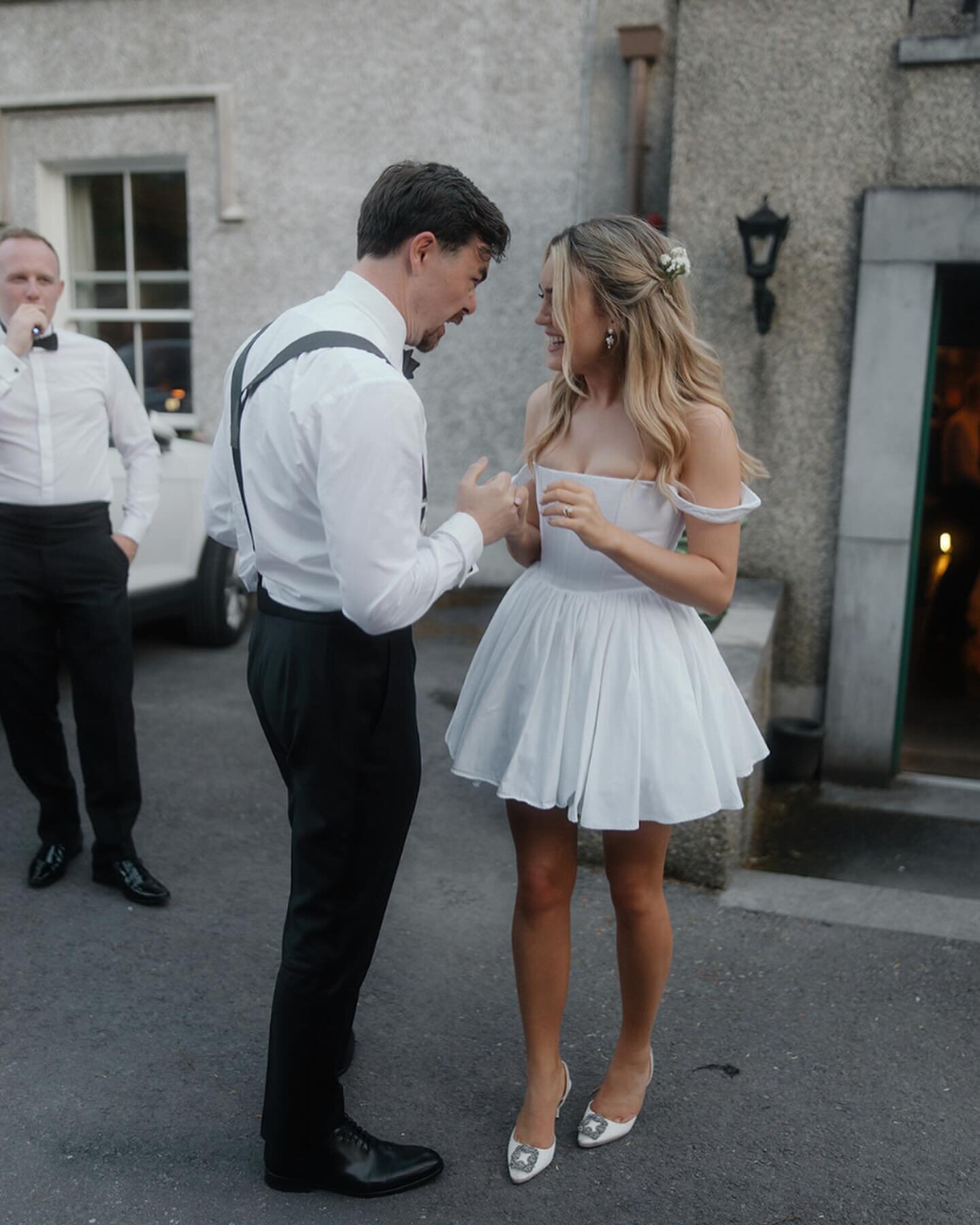 The cuteness of this grooms eyes popping out of his head upon seeing his beautiful new&rsquo;s wife&rsquo;s second outfit, at our Ballynahinch wedding, last summer. Nothing like pride in the one we love 🧡

Bride @ciaraelizabethmcevoy 
Photo @chrisco