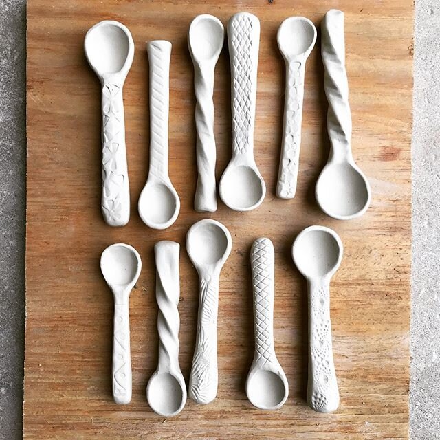 Little porcelain spoons.