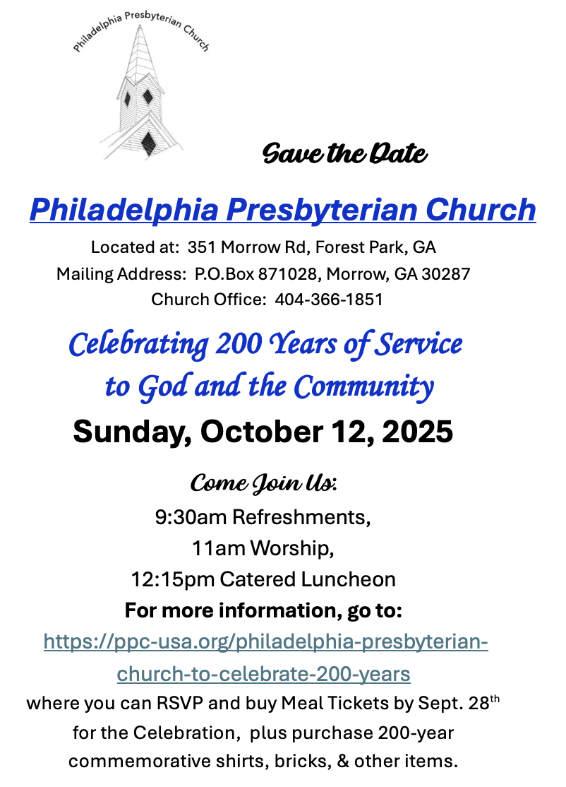Philadelphia Presbyterian Church's 200th Anniversary