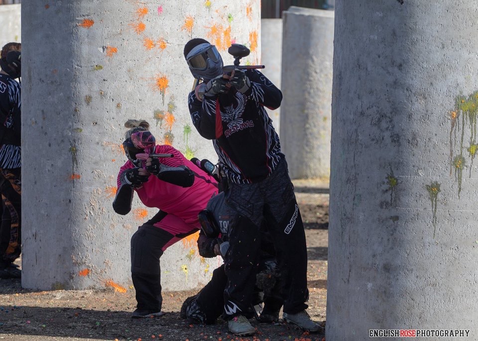 Wife playing paintball!