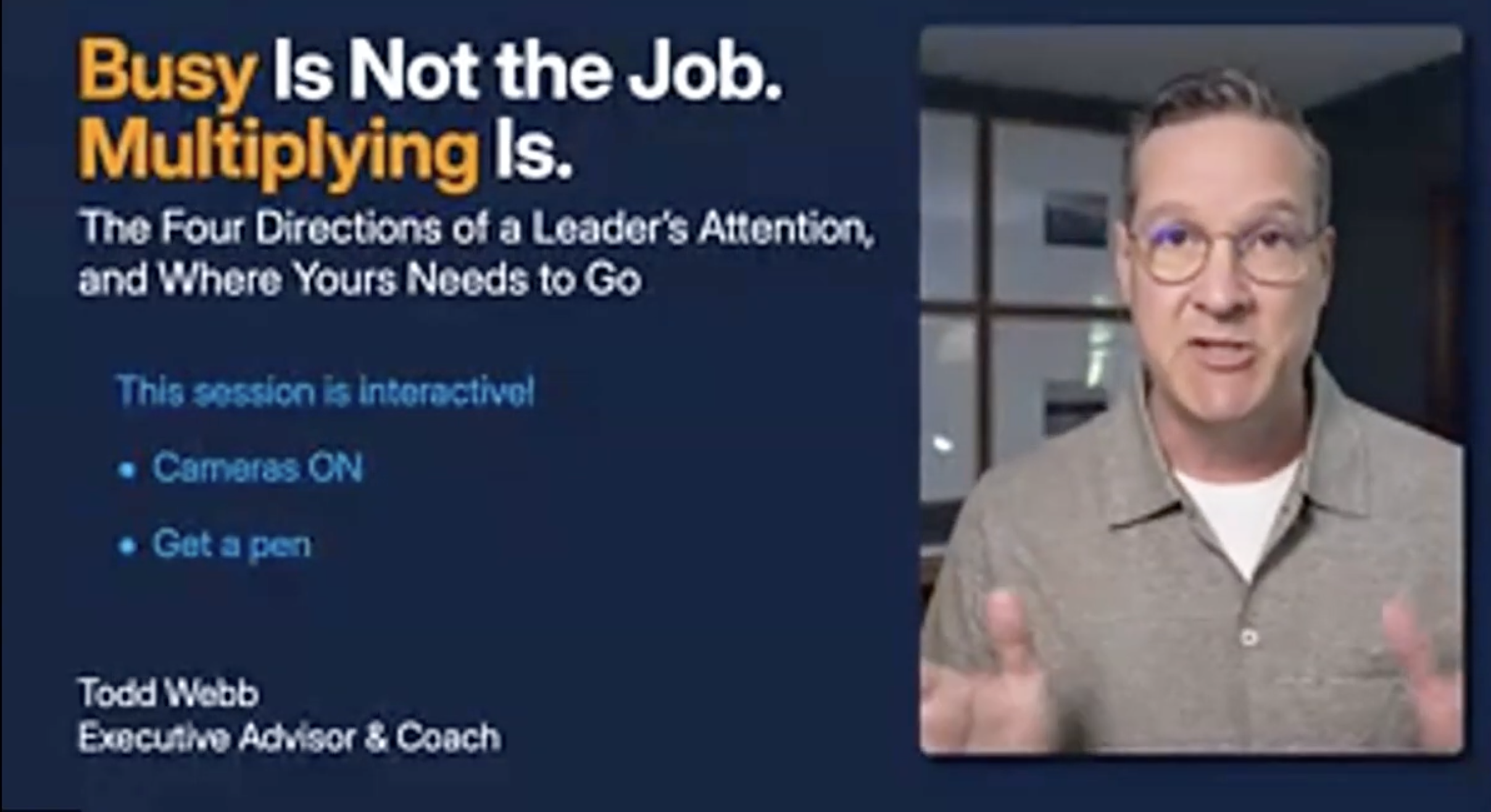 Busy Is Not the Job. Multiplying Is.