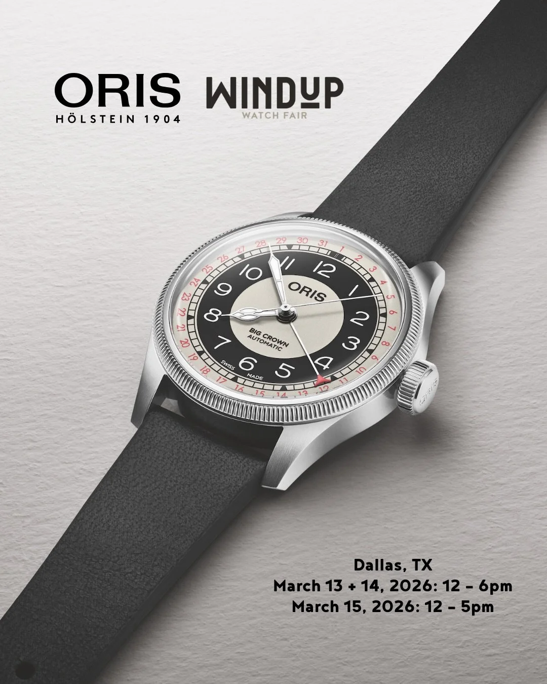 Long-time supporter of #windupwatchfair, @oris is excited to return as a Lead Sponsor of the 2026 Windup Watch Fair Dallas.

Hosted at the Hickory Street Annex from March 13-15, 2026 (Friday &amp; Saturday 12-6PM, Sunday 12-5PM), the fair brings toge