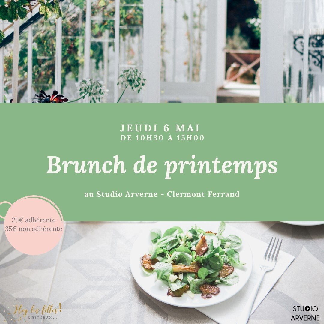 Retour du brunch!!! 

Initialement pr&eacute;vu fin avril, nous avons d&ucirc; le repousser au 6 mai! Un bon moment en perspective au @studioarverne1 pour parler business, entre femmes, avec de bonnes choses &agrave; manger !!

#heylesfillescestjeudi