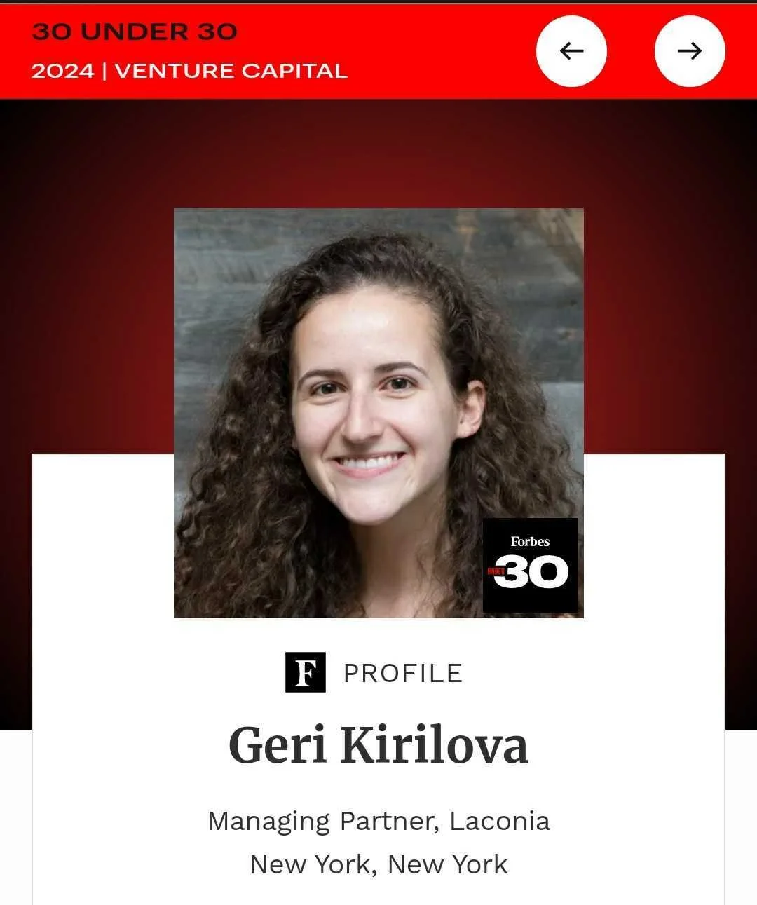 Forbes 30 Under 30: Geri Kirilova