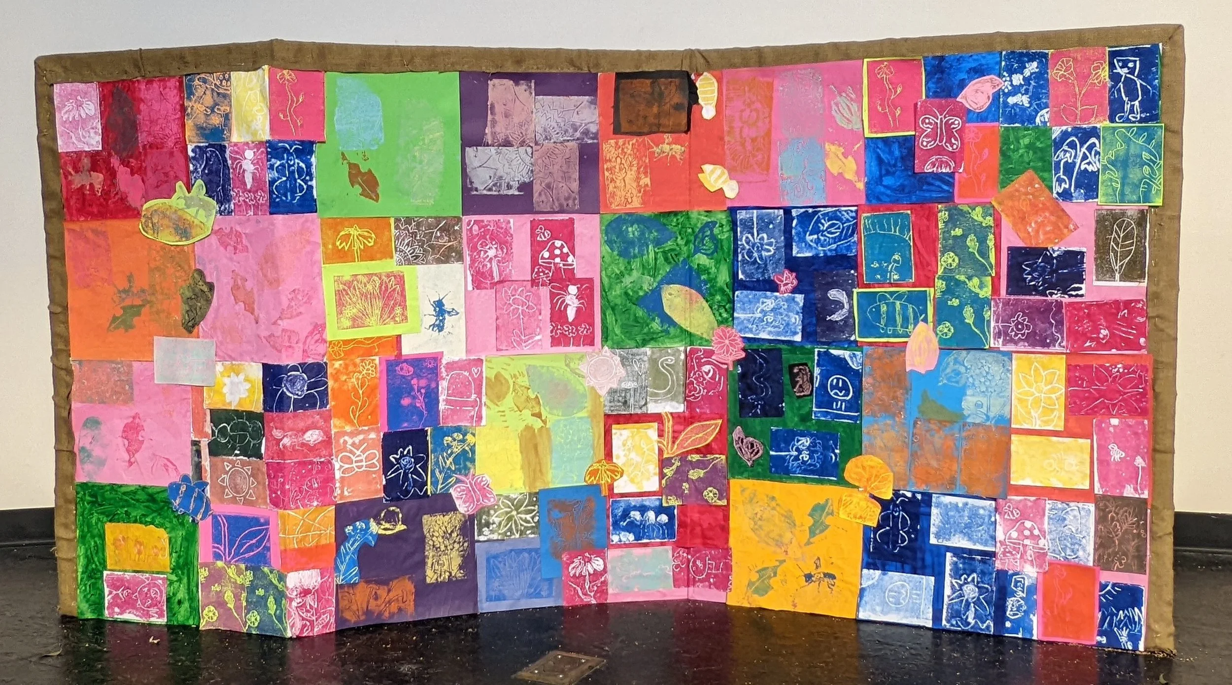 "Taking Flight"  biodiversity quilt of collaborators prints 