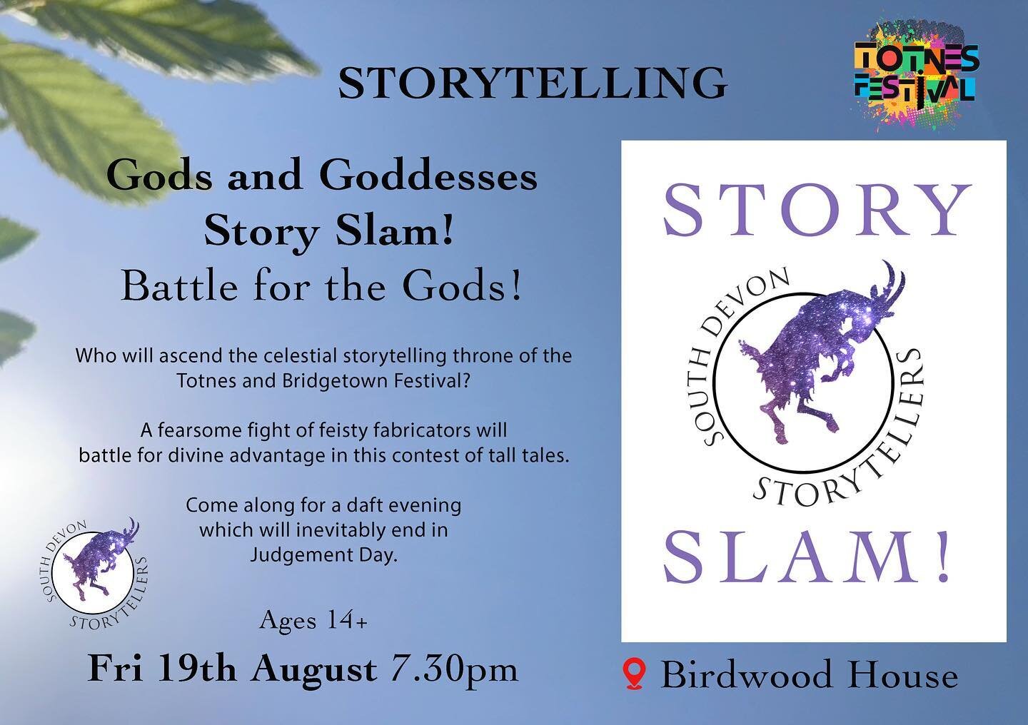 Im telling a different tale tonight alongside Ollie, @lisaschneidau and @ronnie1c for the story slam. It should be fun!

Come along if you&rsquo;re free! 
We will be battling it out to see who wins&hellip; the Gods or Goddesses&hellip; 

And you alre