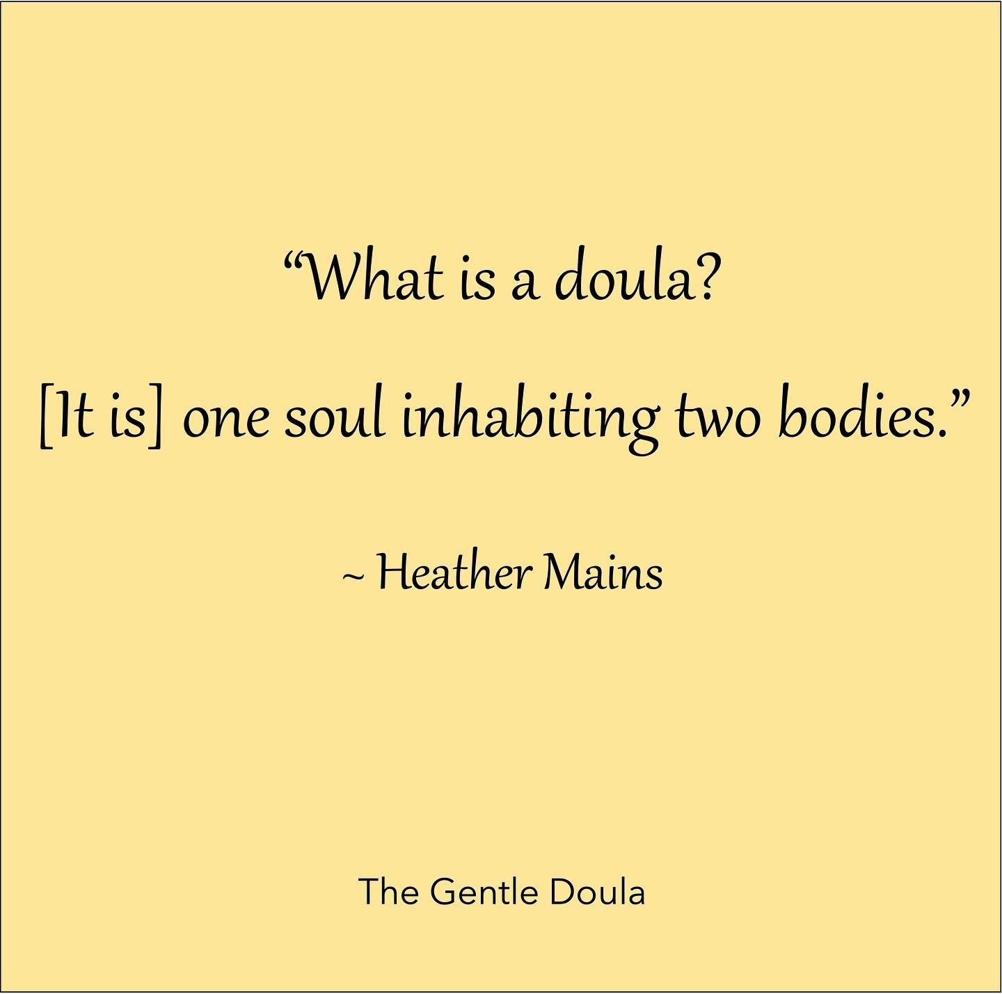 Aristotle defined a friend as &lsquo;one soul inhabiting two bodies&rsquo;. What a lovely description of the closeness that friendship can bring. 
.
And perhaps even more beautiful is the way Heather Mains saw that same connection in a doula-client r