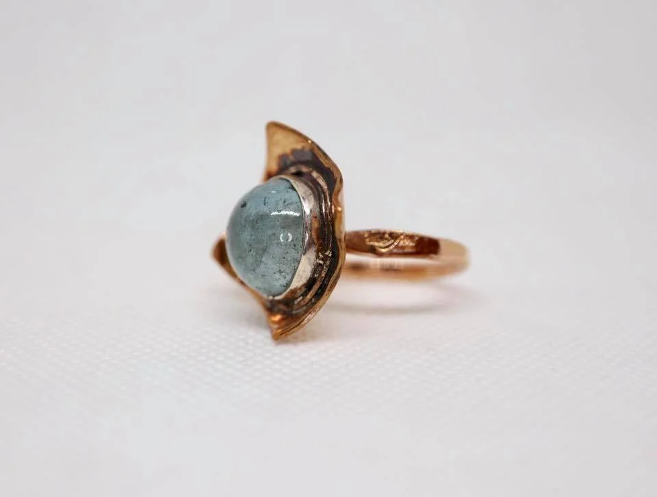 Nested Aquamarine Ring