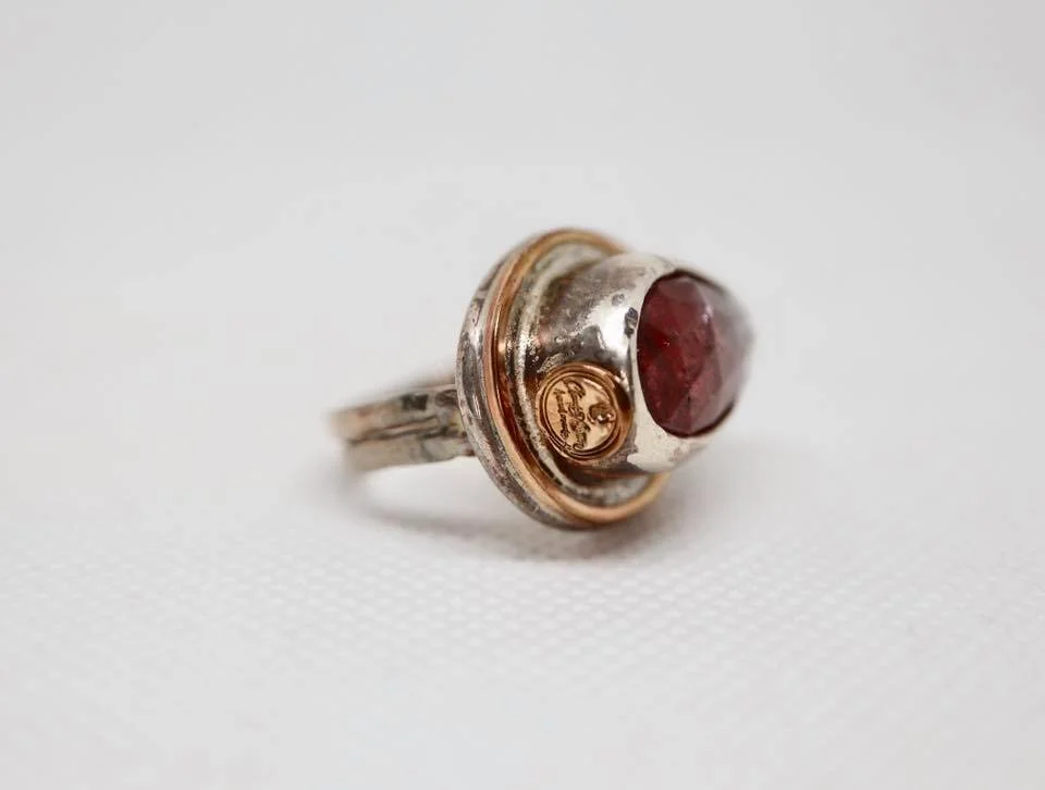 Asymmetric Pink Tourmaline Ring 